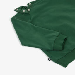 Molo-Green Organic Cotton Smiling Face Sweatshirt | Childrensalon