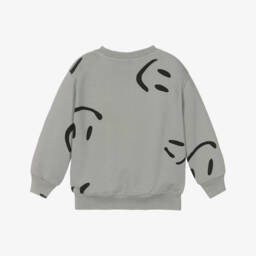 Molo-Grey Cotton Smiling Face Sweatshirt | Childrensalon
