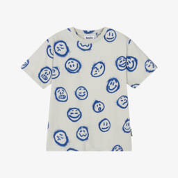 Molo-Grey & Blue Wool Knit Fair Isle Sweater | Childrensalon