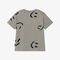 Molo-Grey Organic Cotton Smiling Graphics T-Shirt | Childrensalon