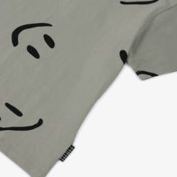 Molo-Grey Organic Cotton Smiling Graphics T-Shirt | Childrensalon