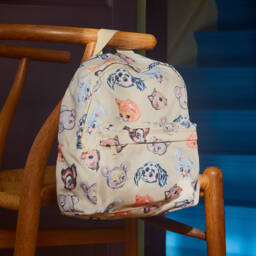 Molo-Ivory Animal Print Backpack (30cm) | Childrensalon