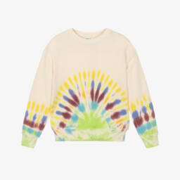 Ivory Cotton Jersey Tie-Dye Sweatshirt