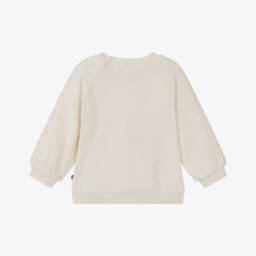 Molo-Ivory Velour Animal Face Sweatshirt | Childrensalon