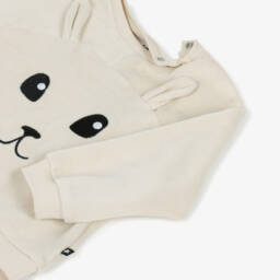 Molo-Ivory Velour Animal Face Sweatshirt | Childrensalon