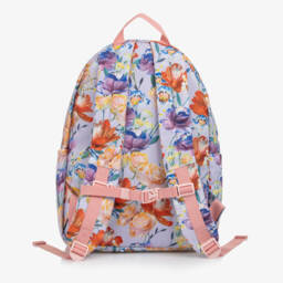 Molo-Lilac Purple Canvas Floral Backpack (42cm) | Childrensalon