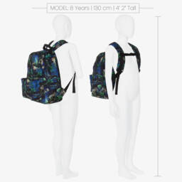 Molo-حقيبة ظهر بطبعة ديناصورات كانفاس لون كحلي للأولاد (42 سم) | Childrensalon