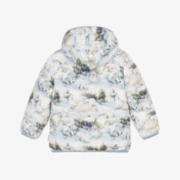 Molo-Pale Blue Polar Bear Puffer Jacket | Childrensalon