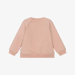 Molo-Pink Organic Cotton Smiling Face Sweatshirt | Childrensalon