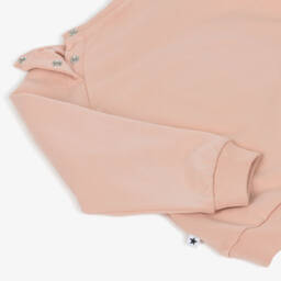 Molo-Pink Organic Cotton Smiling Face Sweatshirt | Childrensalon