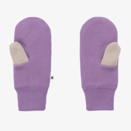 Molo-Purple Knitted Star Mittens | Childrensalon