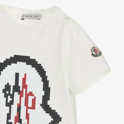 Moncler Enfant-تيشيرت أطفال ولادي قطن جيرسي لون عاجي | Childrensalon