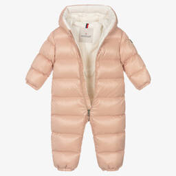 Moncler Enfant-Baby Girls Pink Down Salongo Snowsuit | Childrensalon