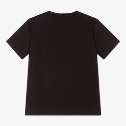 Moncler Enfant-Black Cotton T-Shirt | Childrensalon