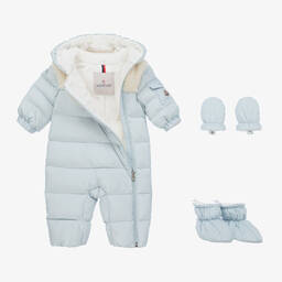 Moncler Enfant-أفرول شتوي Sefou مبطن بريش لون أزرق | Childrensalon