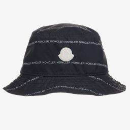 Moncler Enfant-Blue & White Logo Sun Hat | Childrensalon