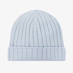 Moncler Enfant-قبعة بيني صوف بكر محبوك لون أزرق فاتح للأطفال | Childrensalon