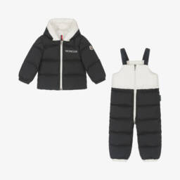 Moncler Enfant-Blue Xola Down Padded Puffer Snowsuit | Childrensalon