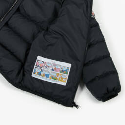 Moncler Enfant-جاكيت منفوخ مبطن بالريش لون أسود للأولاد | Childrensalon