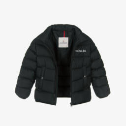 Moncler Enfant-جاكيت منفوخ مبطن بالريش لون أسود للأولاد | Childrensalon