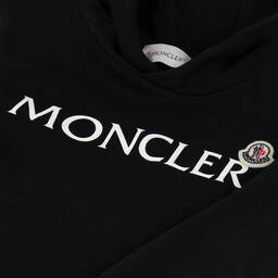 Moncler Enfant-هودي قطن لون أسود للأولاد | Childrensalon