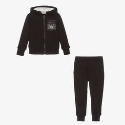 Moncler Enfant-بدلة رياضية قطن لون أسود للأولاد | Childrensalon