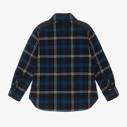 Moncler Enfant-قميص كاروهات قطن لون كحلي للأولاد | Childrensalon