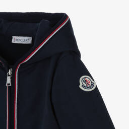 Moncler Enfant-بدلة رياضية بسحاب قطن لون كحلي للأولاد | Childrensalon