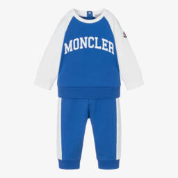 Moncler Enfant-Boys Blue & White Cotton Tracksuit | Childrensalon