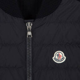 Moncler Enfant-توب بسحاب مبطن وصوف محبوك لون كحلي للأولاد | Childrensalon