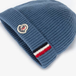 Moncler Enfant-Шапка бини голубая из шерсти для мальчиков | Childrensalon