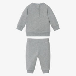 Moncler Enfant-Boys Grey Cotton Bear Logo Tracksuit | Childrensalon