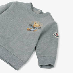 Moncler Enfant-Boys Grey Cotton Bear Logo Tracksuit | Childrensalon
