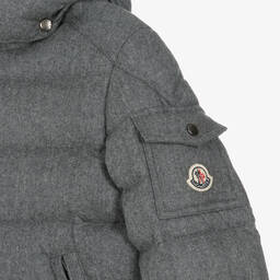 Moncler Enfant-جاكيت Montgenevre صوف لون رمادي للأولاد | Childrensalon