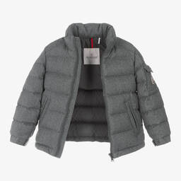 Moncler Enfant-جاكيت Montgenevre صوف لون رمادي للأولاد | Childrensalon