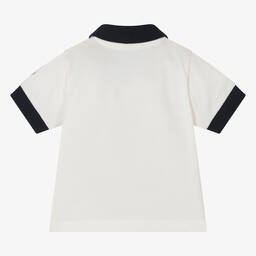 Moncler Enfant-Boys Ivory Cotton Polo Shirt | Childrensalon