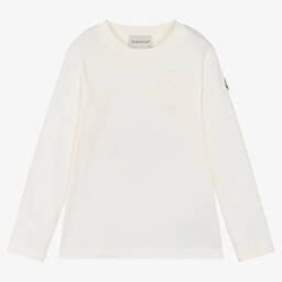 Moncler Enfant-Boys Ivory Cotton Top | Childrensalon