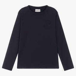Moncler Enfant-Boys Navy Blue Cotton Top | Childrensalon