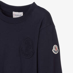 Moncler Enfant-Boys Navy Blue Cotton Top | Childrensalon