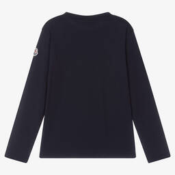 Moncler Enfant-Boys Navy Blue Cotton Top | Childrensalon