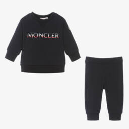 Moncler Enfant-Boys Navy Blue Cotton Tracksuit | Childrensalon