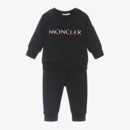 Moncler Enfant-Boys Navy Blue Cotton Tracksuit | Childrensalon