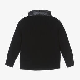 Moncler Enfant-كارديغان محبوك لون كحلي مبطن بريش للأولاد | Childrensalon