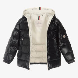 Moncler Enfant-جاكيت بافر مبطن بريش لون كحلي للأولاد | Childrensalon