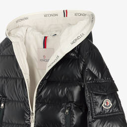 Moncler Enfant-جاكيت بافر مبطن بريش لون كحلي للأولاد | Childrensalon