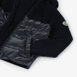 Moncler Enfant-توب بسحاب مبطن صوف لون كحلي للأولاد | Childrensalon