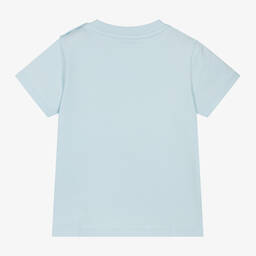 Moncler Enfant-تيشيرت قطن جيرسي لون أزرق فاتح للأولاد | Childrensalon