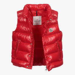 Moncler Enfant-Boys Red Tib Down Puffer Gilet | Childrensalon