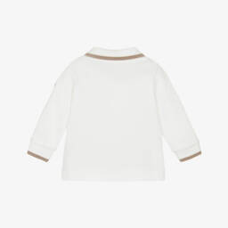 Moncler Enfant-Boys White Cotton Piqué Bear Logo Polo Shirt | Childrensalon