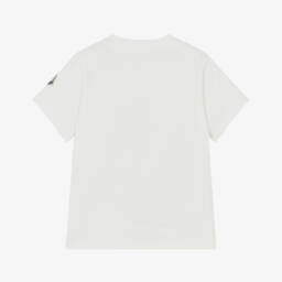Moncler Enfant-Boys White Cotton Skiing Bear T-Shirt | Childrensalon